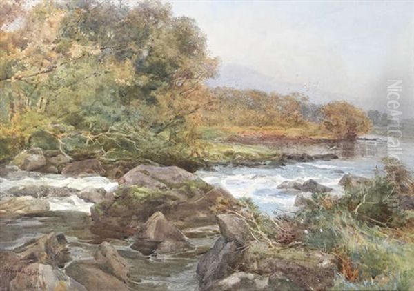 River Landscape, Glencar, Co. Kerry Oil Painting by Mildred Anne Butler