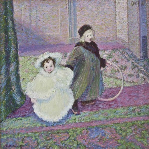 The Artist's Children, James And Lili Oil Painting by Theodore Earl Butler