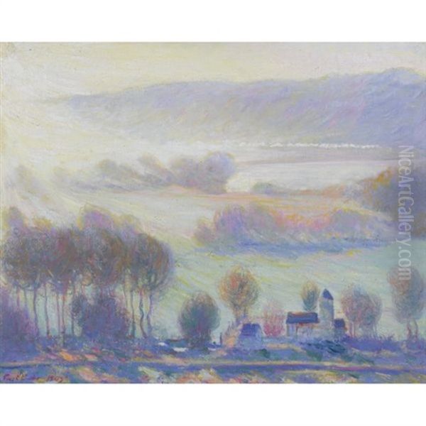 Valley At Giverny, The Old Mill Oil Painting by Theodore Earl Butler