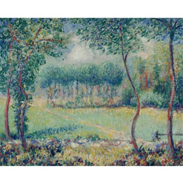 Trees At Giverny Oil Painting by Theodore Earl Butler