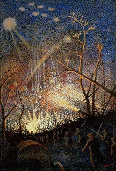 Rockets At Night Oil Painting by Theodore Earl Butler