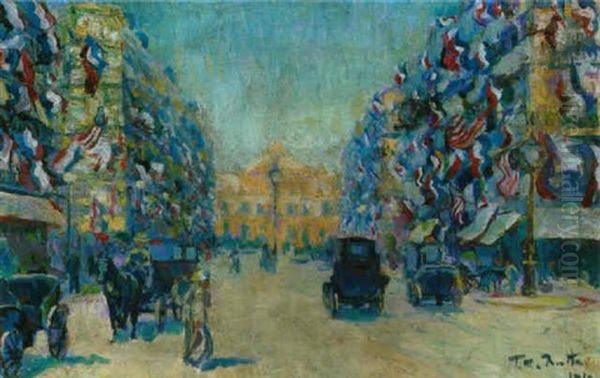 Avenue De L'opera Mit Dem Palais Garnier Oil Painting by Theodore Earl Butler