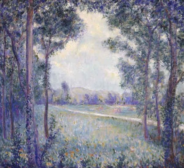 La Chaussee De Limetz, Giverny (on The Way To Limetz, Giverny) Oil Painting by Theodore Earl Butler