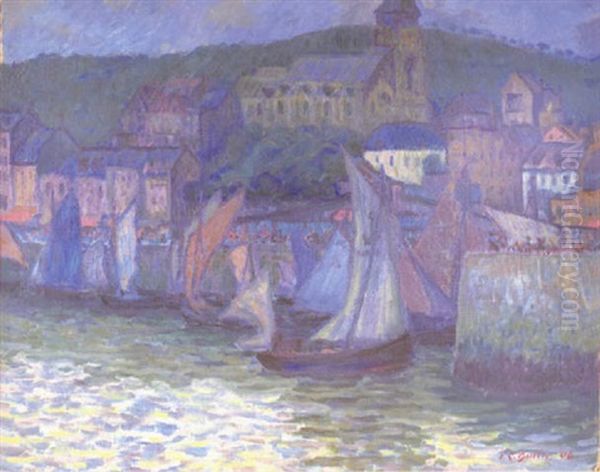 Le Port Du Treport Oil Painting by Theodore Earl Butler