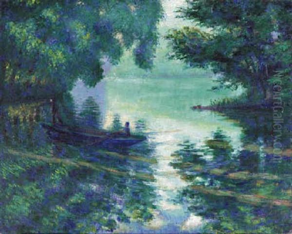 The Seine Near Giverny Oil Painting by Theodore Earl Butler