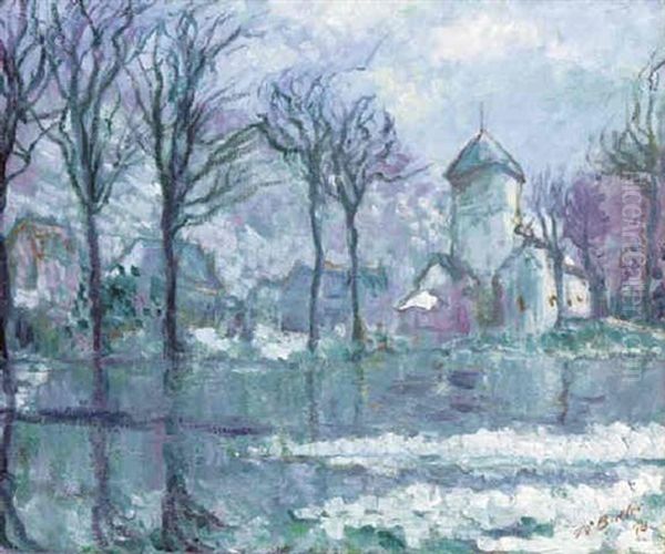 The Mill In The Flood, Giverny Oil Painting by Theodore Earl Butler