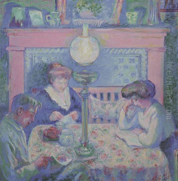 Interior After Dinner Oil Painting by Theodore Earl Butler