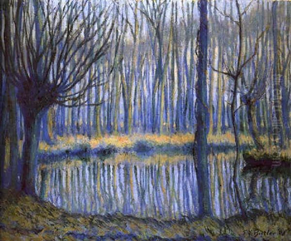 The Epte, Giverny Oil Painting by Theodore Earl Butler