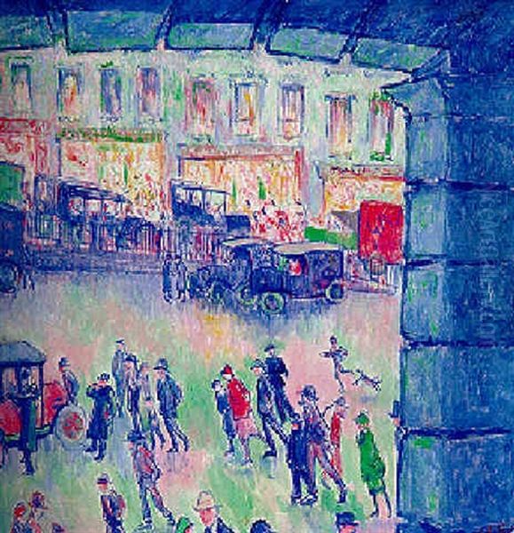 La Cour De Rome Et La Gare Saint-lazare by Theodore Earl Butler