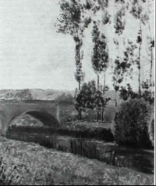 Canal Montreuil Oil Painting by Theodore Earl Butler