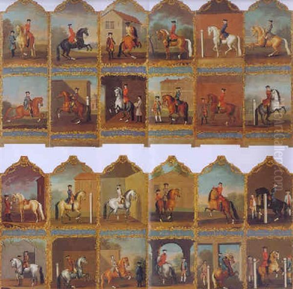 Twenty-four Actions Of The Manege Horse Oil Painting by Thomas Butler