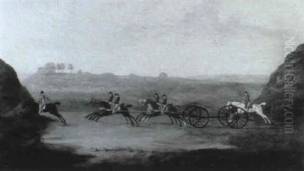 The Great Carriage Match, Newmarket Oil Painting by Thomas Butler