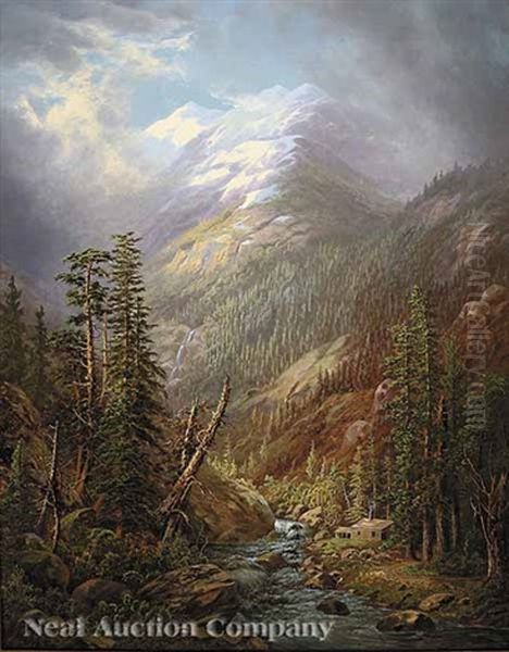 Cabin In The High Sierras Oil Painting by Fredrick A. Butman