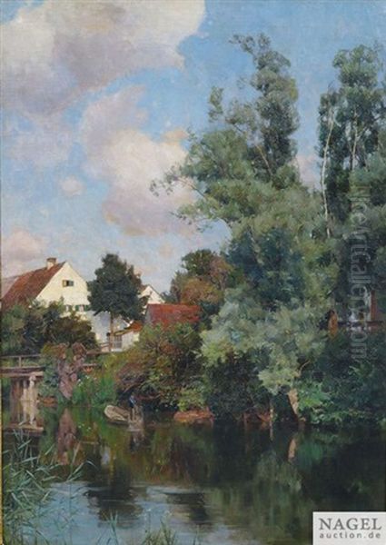 An Der Amper Bei Dachau Oil Painting by Bernhard Buttersack