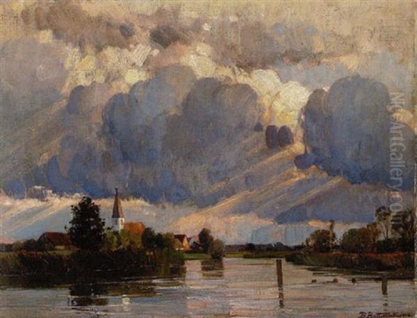 Gewitter Uber Der Amper Oil Painting by Bernhard Buttersack