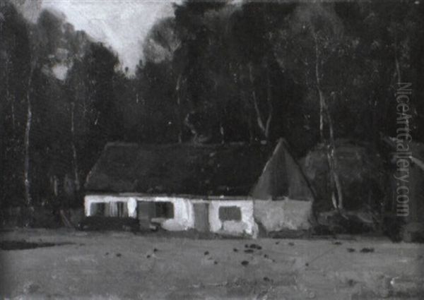 Blick Auf Ein Am Waldrand Gelegenes Bauernhaus Oil Painting by Bernhard Buttersack