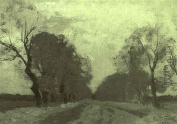 Herbstliche Allee Bei Schleisheim Oil Painting by Bernhard Buttersack