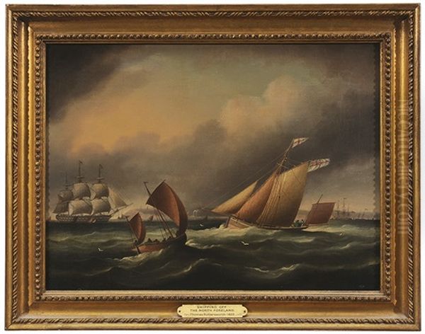 Shipping Off The North Foreland Oil Painting by Thomas Buttersworth Jr.