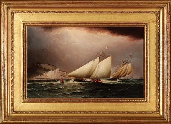 Ships Off The Coast Of Dover Oil Painting by James Edward Buttersworth