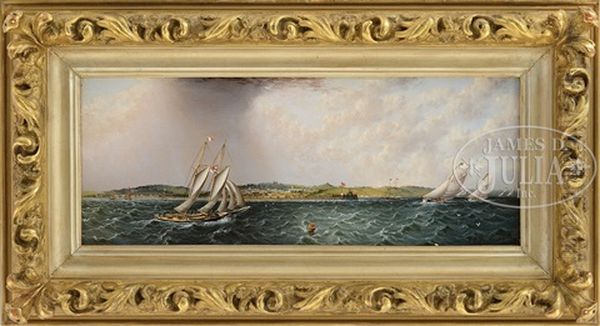 View Of Ryde And Pier, Isle Of Wight, Opposite Portsmouth Oil Painting by James Edward Buttersworth