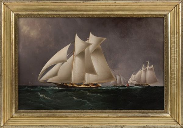 The Mohawk And Dauntless Off Sandy Hook Oil Painting by James Edward Buttersworth