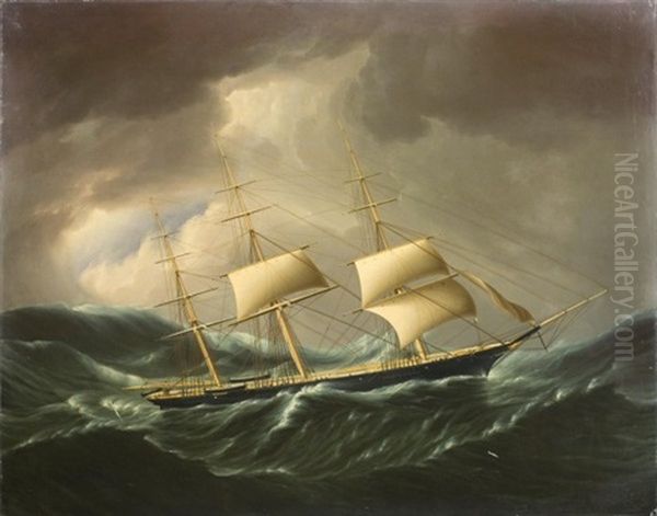 The Ship Wild Duck In Rough Seas Oil Painting by James Edward Buttersworth