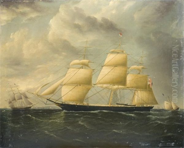 The American Clipper Ship Tinqua Oil Painting by James Edward Buttersworth