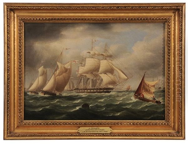 A Frigate Leaving Spithead Oil Painting by James Edward Buttersworth