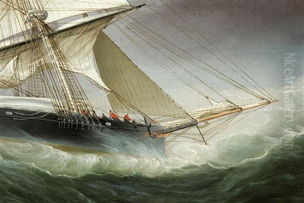 The Clippership Flying Cloud Coming Out Of A Hurricane Oil Painting by James Edward Buttersworth