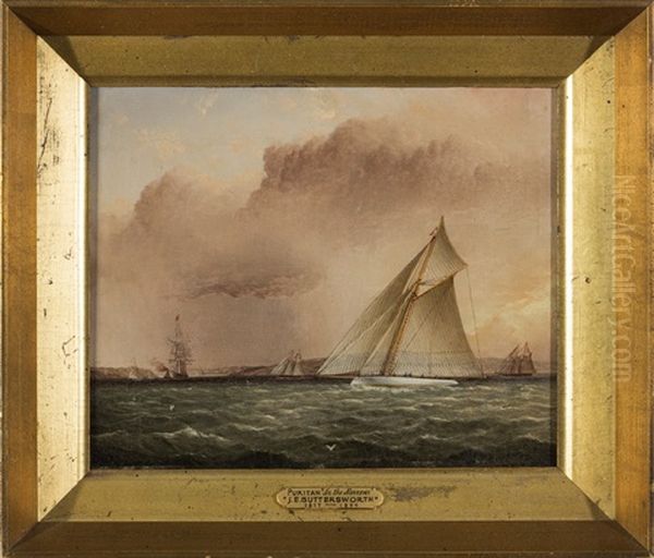 Puritan In The Narrows, New York Bay Oil Painting by James Edward Buttersworth