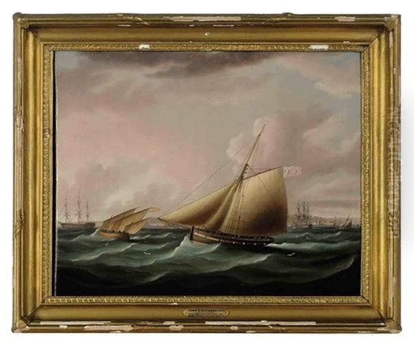 Caught In A Gale Oil Painting by James Edward Buttersworth