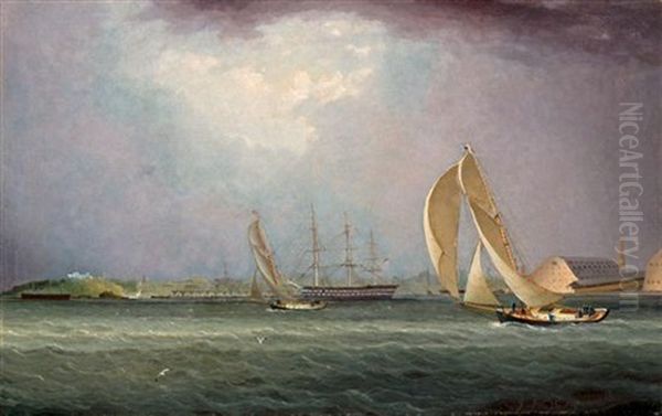 Yacht Race Oil Painting by James Edward Buttersworth