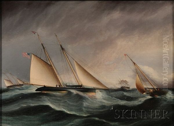 Yacht Race Oil Painting by James Edward Buttersworth