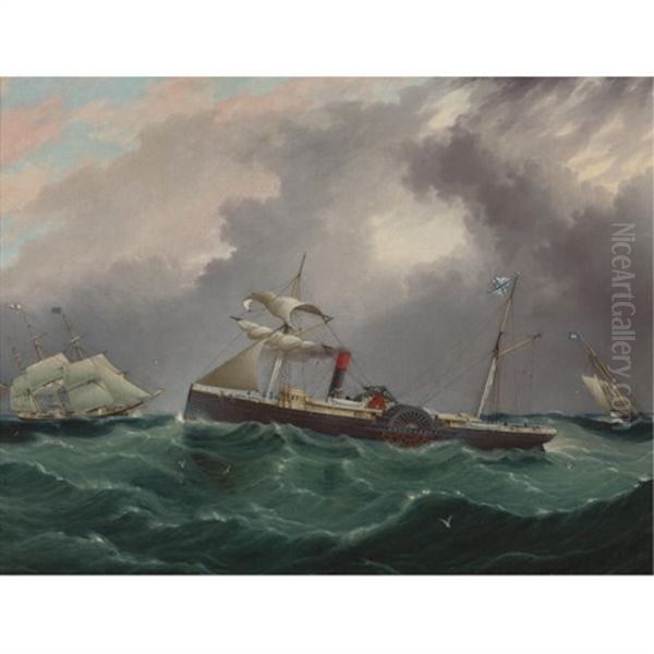 Steam Sailer, San Salvador Oil Painting by James Edward Buttersworth