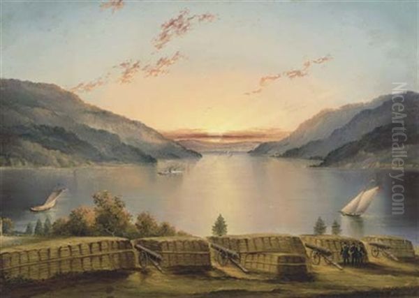 Hudson River From West Point Oil Painting by James Edward Buttersworth