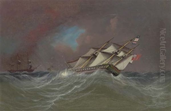 Caught In A Gale by James Edward Buttersworth