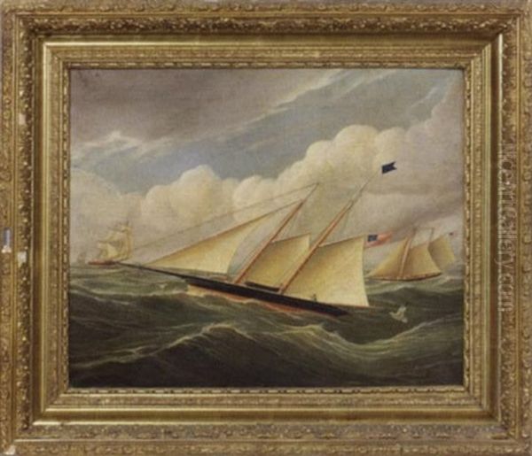 A Sailboat Race Oil Painting by James Edward Buttersworth