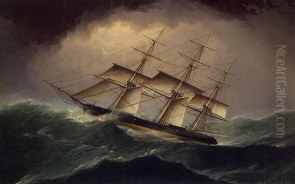 Clipper In A Heavy Sea Oil Painting by James Edward Buttersworth