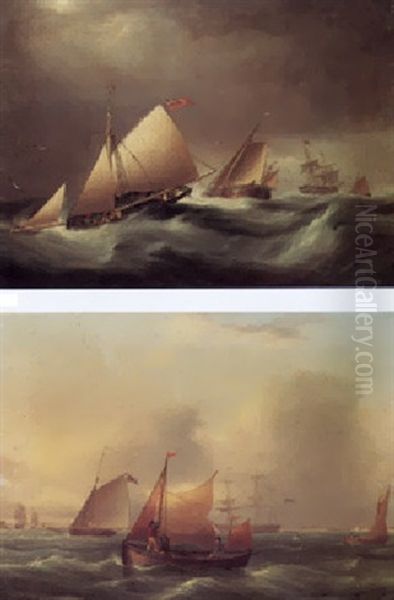 Shipping In High Seas Oil Painting by James Edward Buttersworth