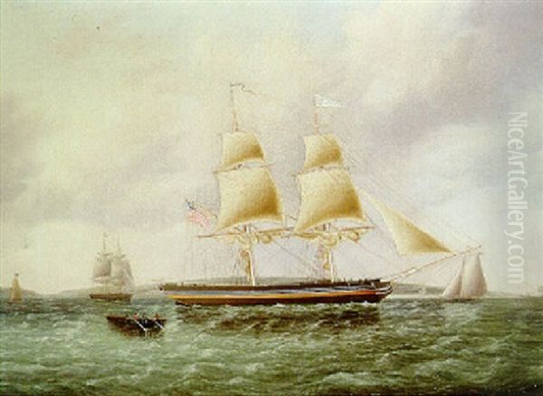 American Brig Off New York by James Edward Buttersworth