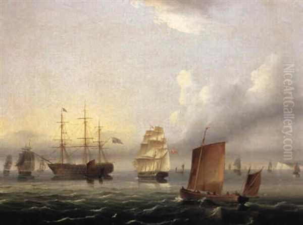 Marine Scene Oil Painting by James Edward Buttersworth