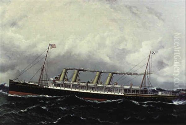 'kaiser Wilhelm De Grosse', Flagship Of The North German Lloyd Line Oil Painting by James Edward Buttersworth