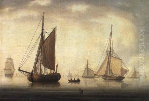 Coastal Craft In Tranluscent Waters Oil Painting by James Edward Buttersworth