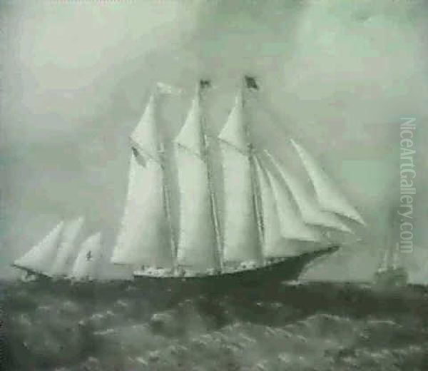 American Three-masted Centre- Board Schooner 