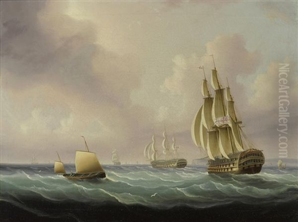 The Fleet Making For Open Sea Oil Painting by Thomas Buttersworth