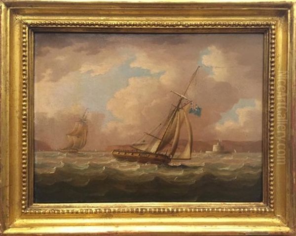 Pair Of Marine Paintings Oil Painting by Thomas Buttersworth