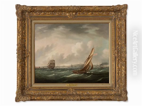 Royal Navy Frigate Oil Painting by Thomas Buttersworth