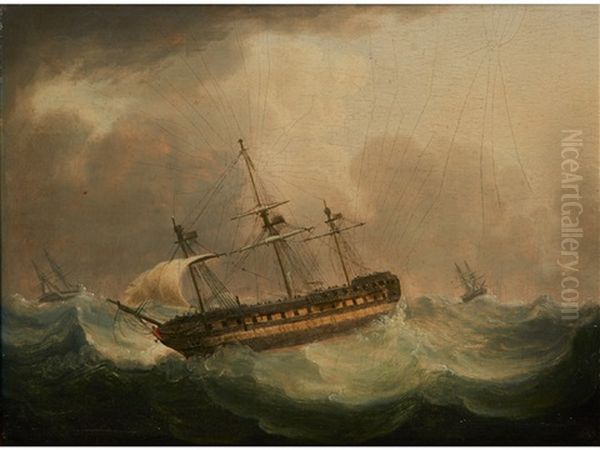 The Loss Of The Blenheim, March Oil Painting by Thomas Buttersworth