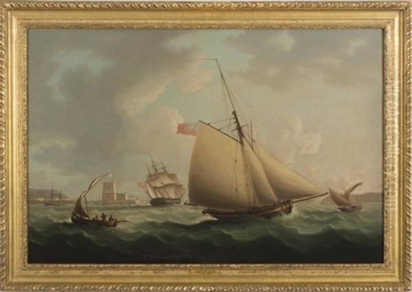 Shipping On The Tagus Oil Painting by Thomas Buttersworth