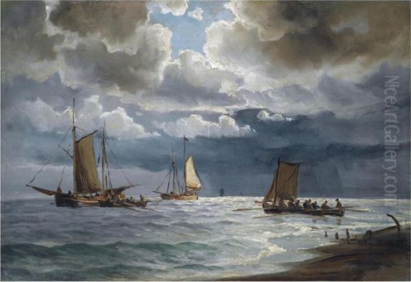 Sailing Along The Coast, Skagen Oil Painting by Ioannis (Jean H.) Altamura